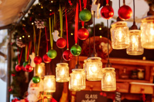 Decorations on a Parisian Christmas market