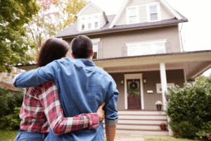 Young couple buying home