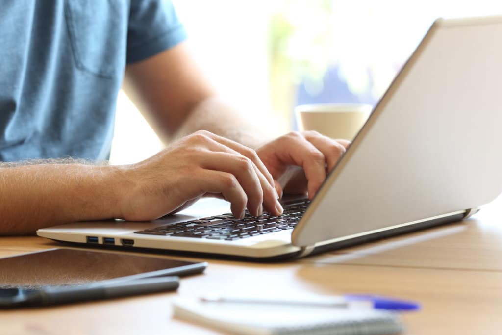 A person using a computer