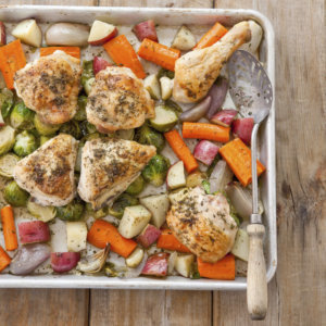 Food Column ATK One Pan Roasted Chicken with Root Vegetables