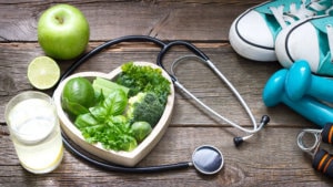 Green diet and sport healthy lifestyle concept