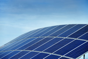 Top view of solar plant station
