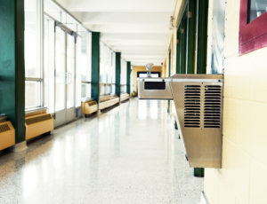 School Building Interior, Drinking Fountain