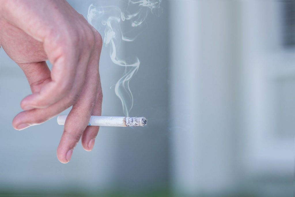 Man smoking a cigarette