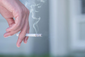 Man smoking a cigarette