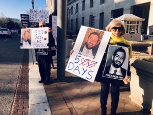 Family protest