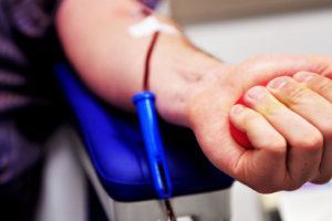 Blood donor hand
