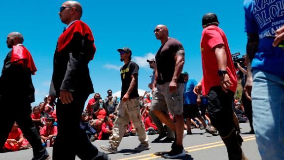 Dwayne "The Rock" Johnson was in Hawaii to support protesters who are trying to stop the construction of a giant telescope on Mauna Kea, Hawaii's tallest mountain.