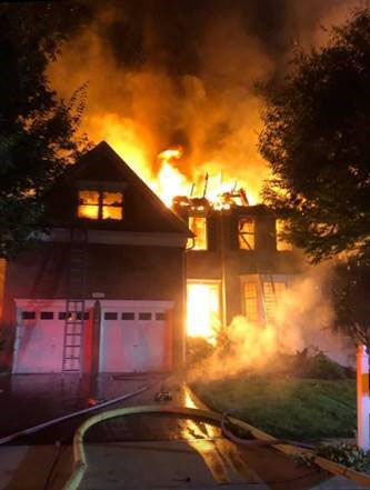 Four Ashburn houses caught fire early Wednesday morning; three were destroyed.
