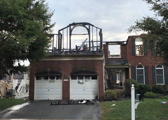A fire in Ashburn Wednesday morning left three houses uninhabitable.