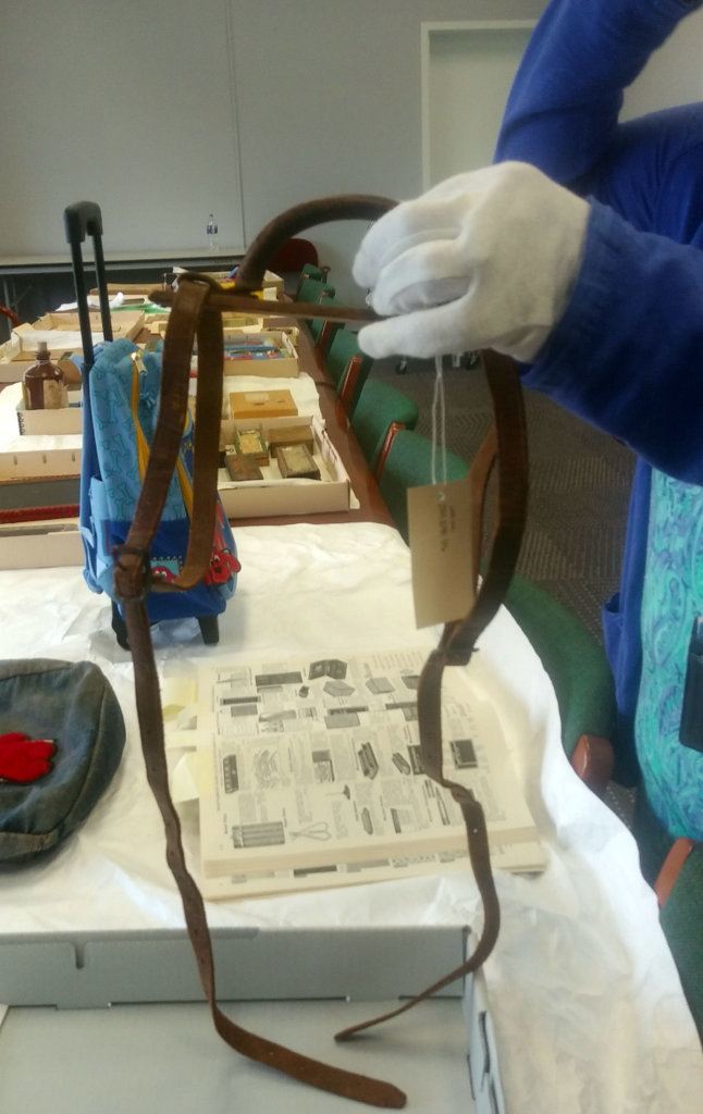 Schoolchildren in the 19th century carried their books with leather book straps.