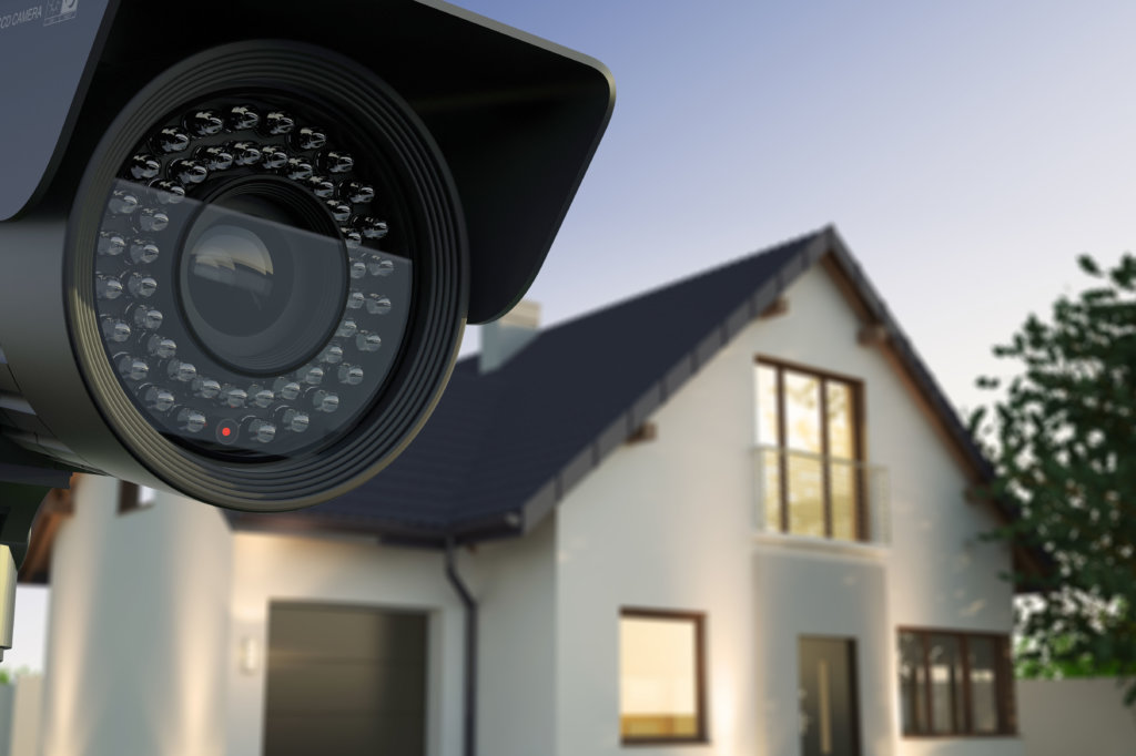 Security camera and house