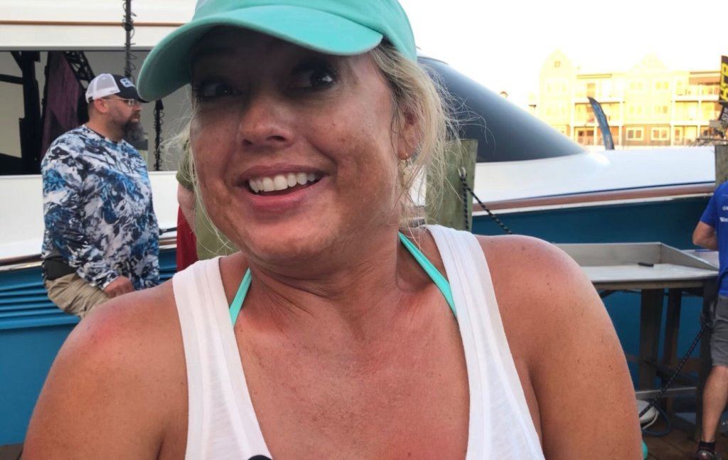Anne Aramendia caught a 91 pound wahoo on the final day of the White Marlin Open; the third largest in tournament history.