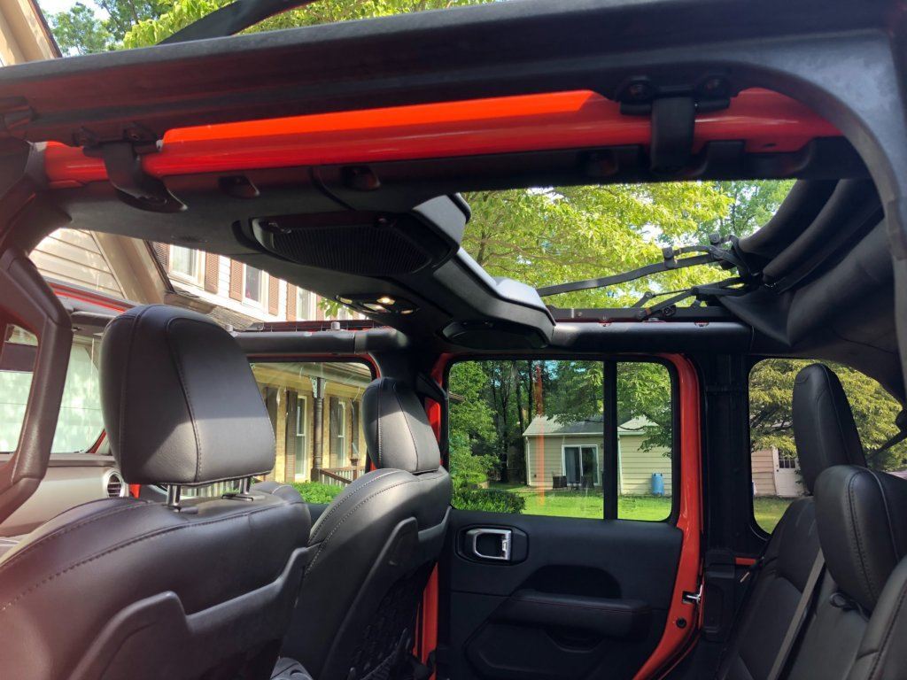 Leather seats and nicer interior materials. A big step up for the Wrangler.