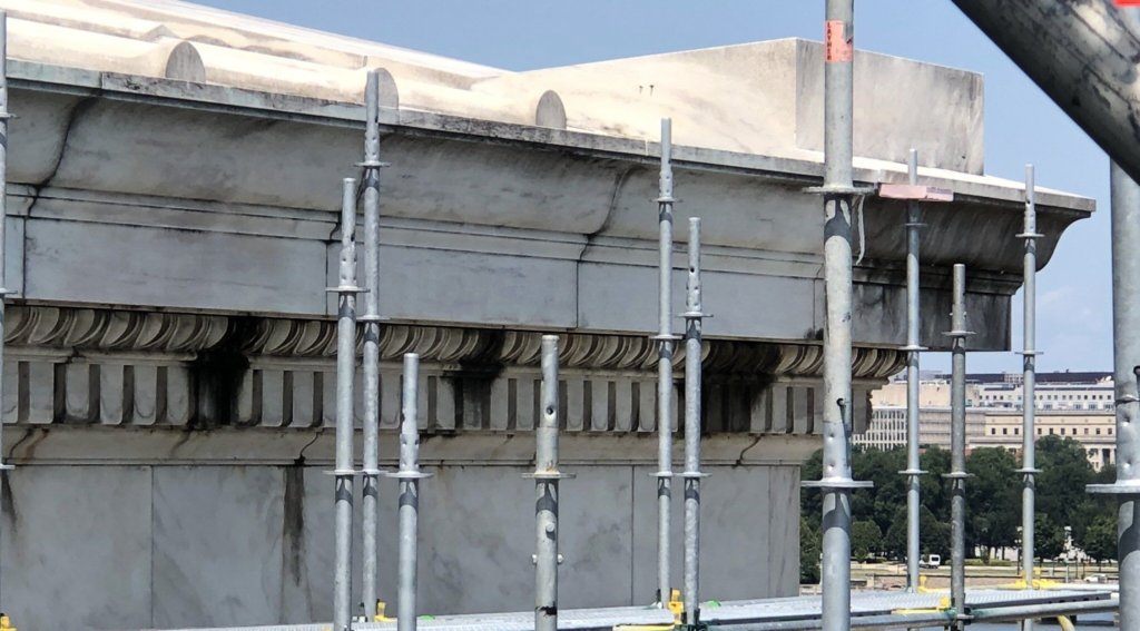 <p style="text-align: left;">... and that's led to some ugly black marks on the building.</p>