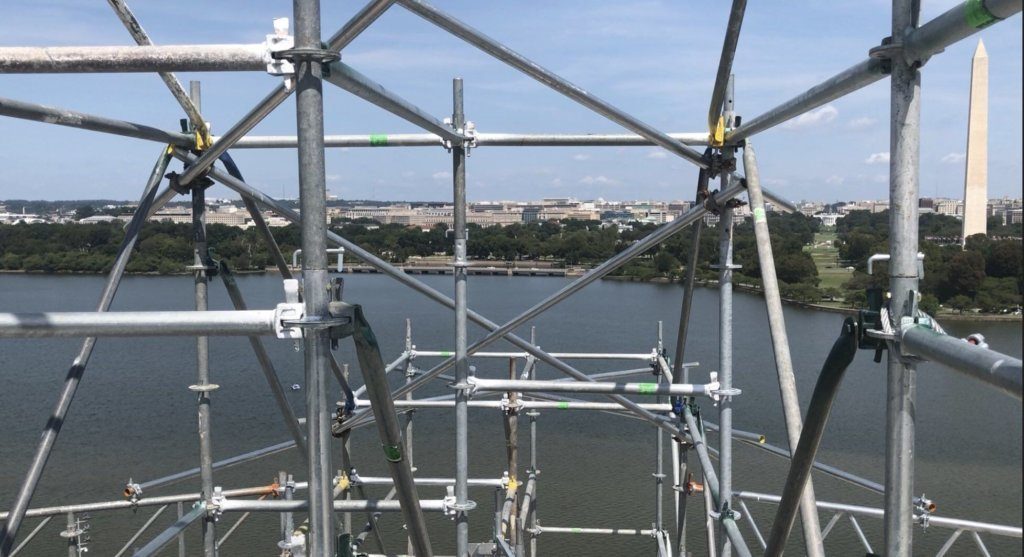 <p style="text-align: left;">A view from the top of the Jefferson Memorial.</p>