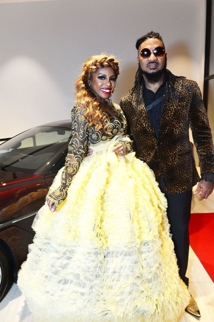 Host Candiace Dillard Bassett, of BRAVO's "Real Housewives of Potomac," with the founder of D.C. Fashion Week, designer Ean Williams.