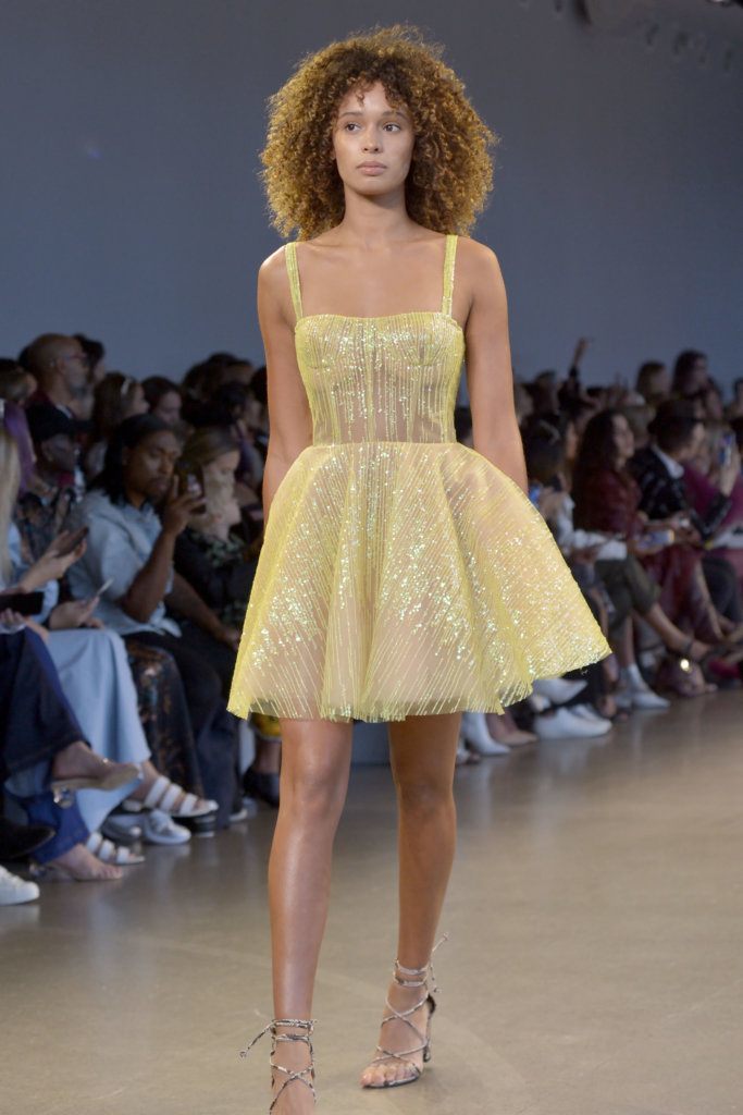 Friday, Sept. 6, 2019 runway show from the label Bronx and Banco by designer Natalie De'Banco at Spring Studios in New York City. Bronx and Banco is known for their gowns and cocktail dresses.