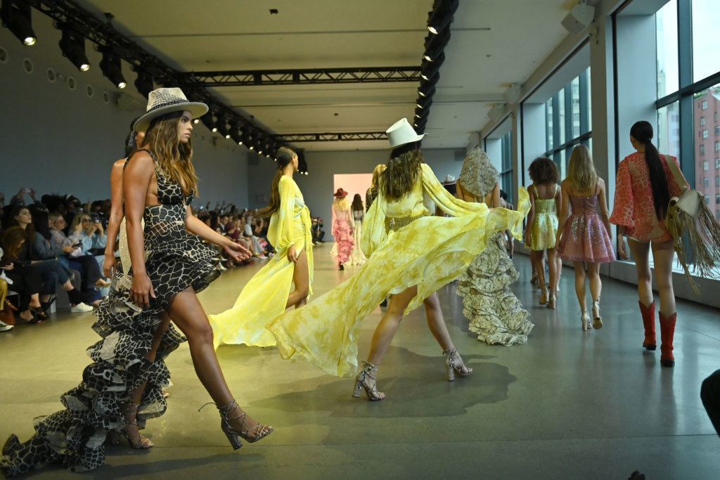 Friday, Sept. 6, 2019 runway show from the label Bronx and Banco by designer Natalie De'Banco at Spring Studios in New York City. Bronx and Banco is known for their gowns and cocktail dresses.