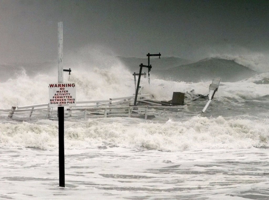 A 50 foot section of the Daytona Beach pier drifts off after winds and heavy surf associated with Hurricane Floyd tore it off Wednesday afternoon Sept. 15, 1999 in Daytona Beach, Fla. Thousands of Florida residents were without power, but that state escaped the worst as Floyd swung northward.