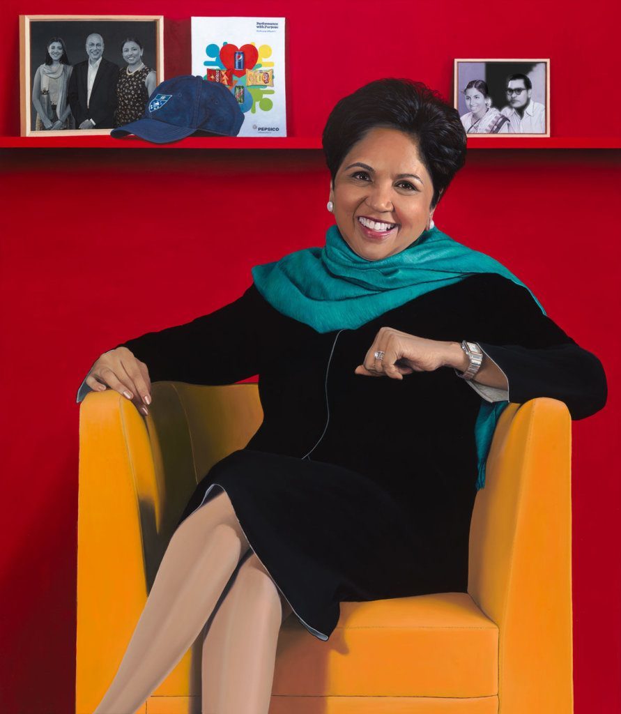 <em>From the National Portrait Gallery: “Indra Nooyi” by Jon R. Friedman, oil on canvas, 2019. </em>