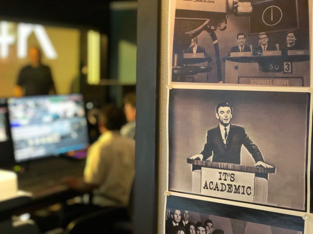 Mementos of the show's history can be found around the new studio. (Courtesy Ed Hatch/It's Academic)