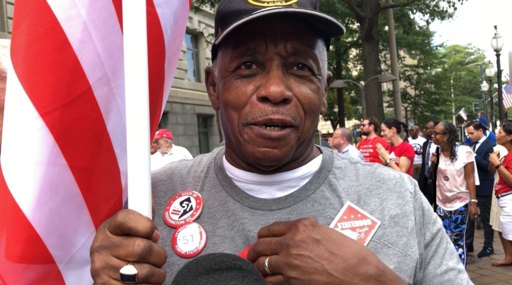 Harold Thomas, with the Veterans for D.C. Statehood, is a Korean War veteran and a D.C. resident since 1941.
