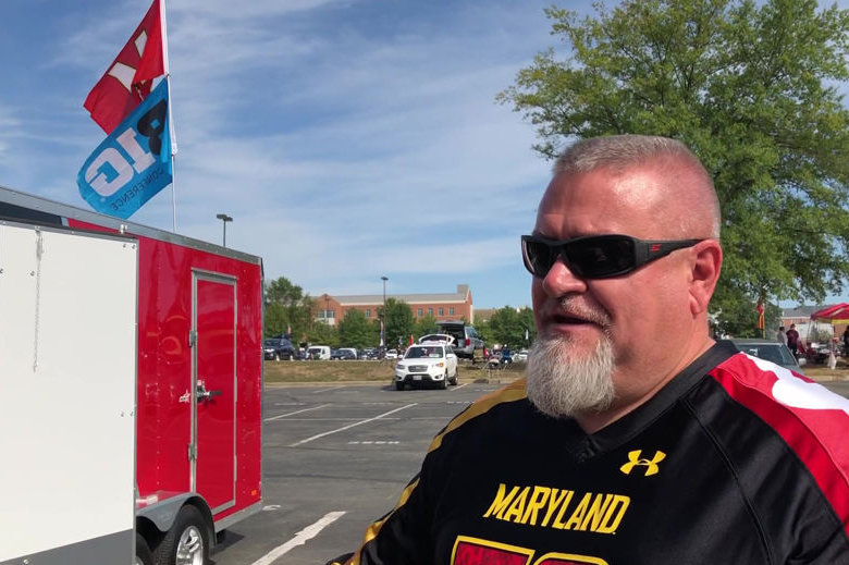 Brian Souders doesn't mess around when it comes to game day. His trailer is all decked out.