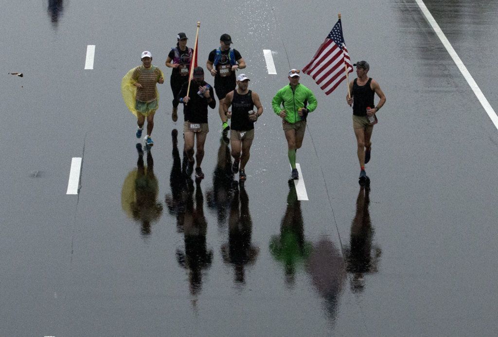 Runners start the 44th Marine Corps Marathon, in Arlington, Va., Sunday, Oct. 27, 2019.