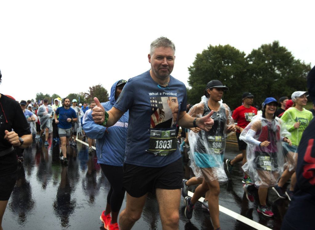 Runners start the 44th Marine Corps Marathon, in Arlington, Va., Sunday, Oct. 27, 2019.