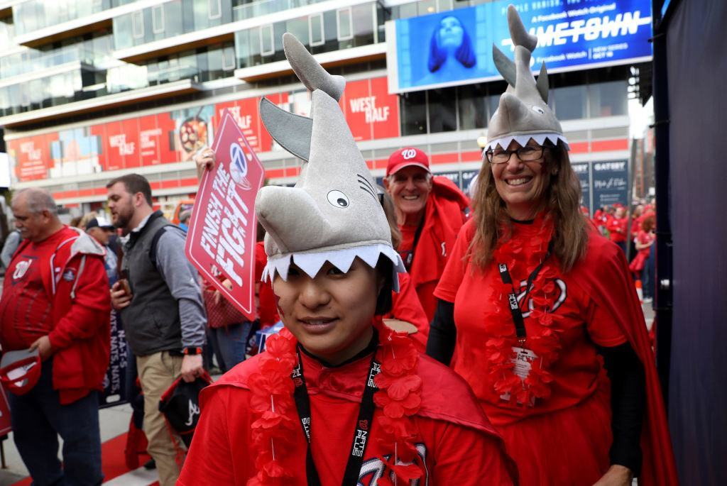 Washington Nationals fans enter Nationals Park for Game 3 of the World Series against the Houston Astros October 25, 2019 in Washington, DC.