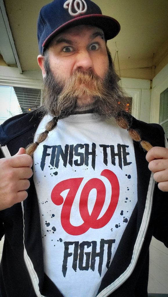 Cindi Brooks sent a photo of her son, Eric, who is a screenprinter in Boise, Idaho, and came up with his own design for his shirt.
