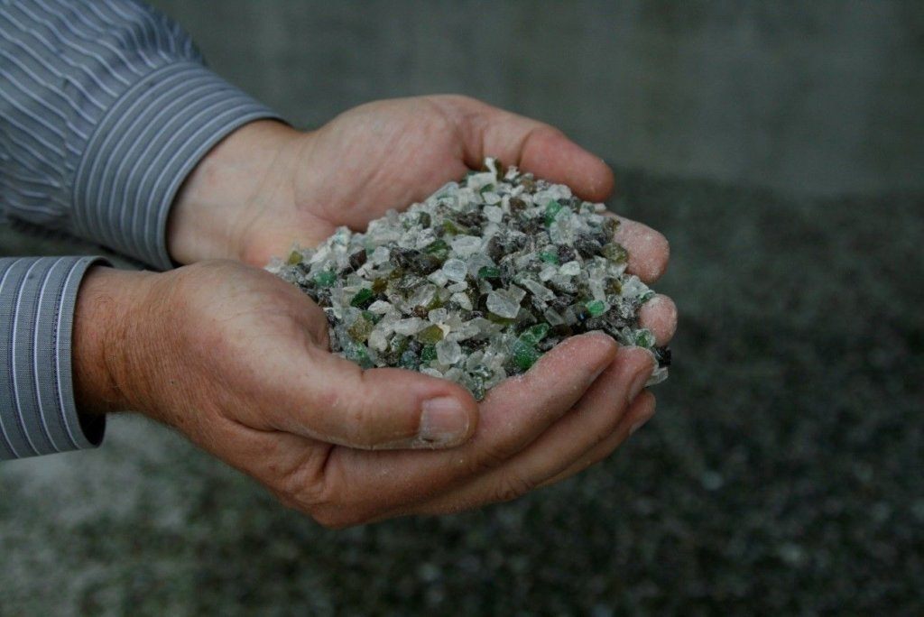 Glass gravel sized pieces