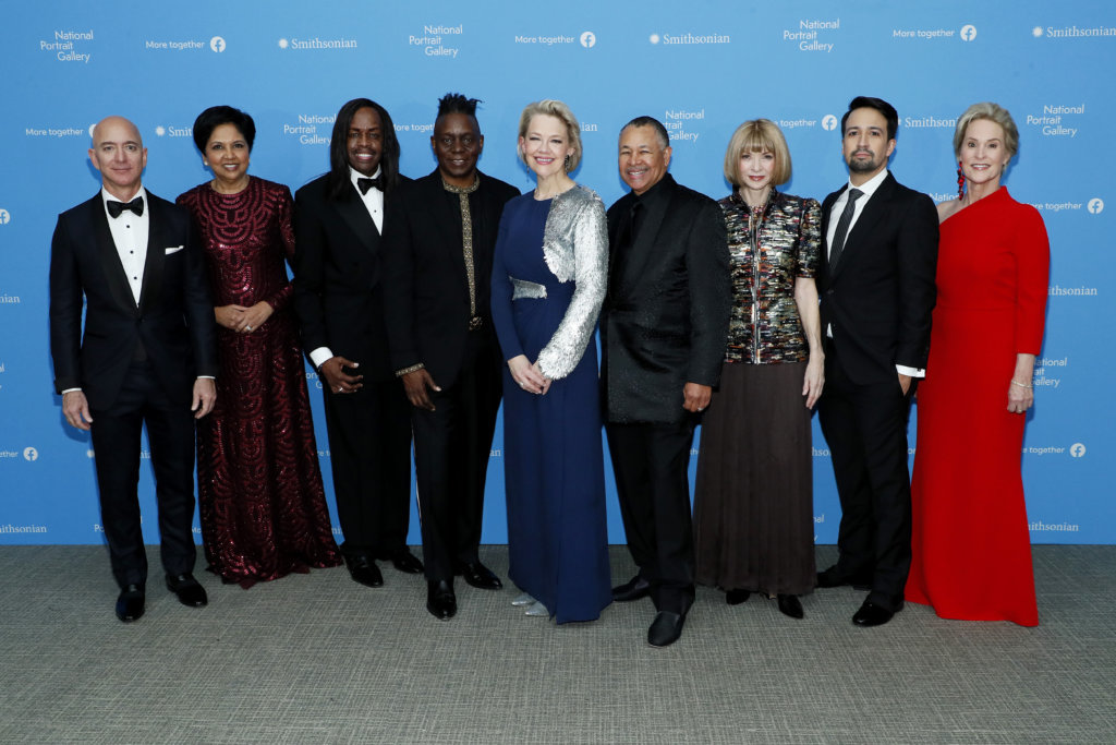 Jeffrey P. Bezos, Indra Nooyi, Verdine White, Philip Bailey, Kim Sajet, Ralph Johnson, Anna Wintour, Lin Manuel Miranda, Frances Arnold