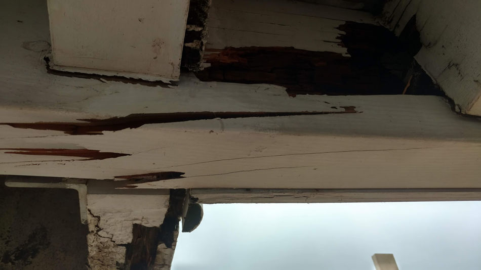 A broken wooden beam has since been removed and is being replaced.