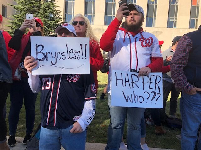 Some Nats fans are still holding a little bit of a grudge towards that whole Bryce Harper situation.