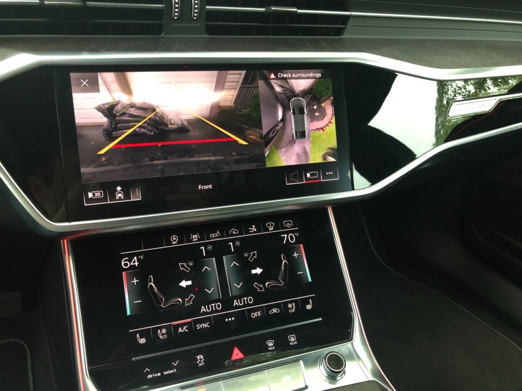 Two screens replace the usual knobs and buttons cleaning up the center dash of the new Audi A7.