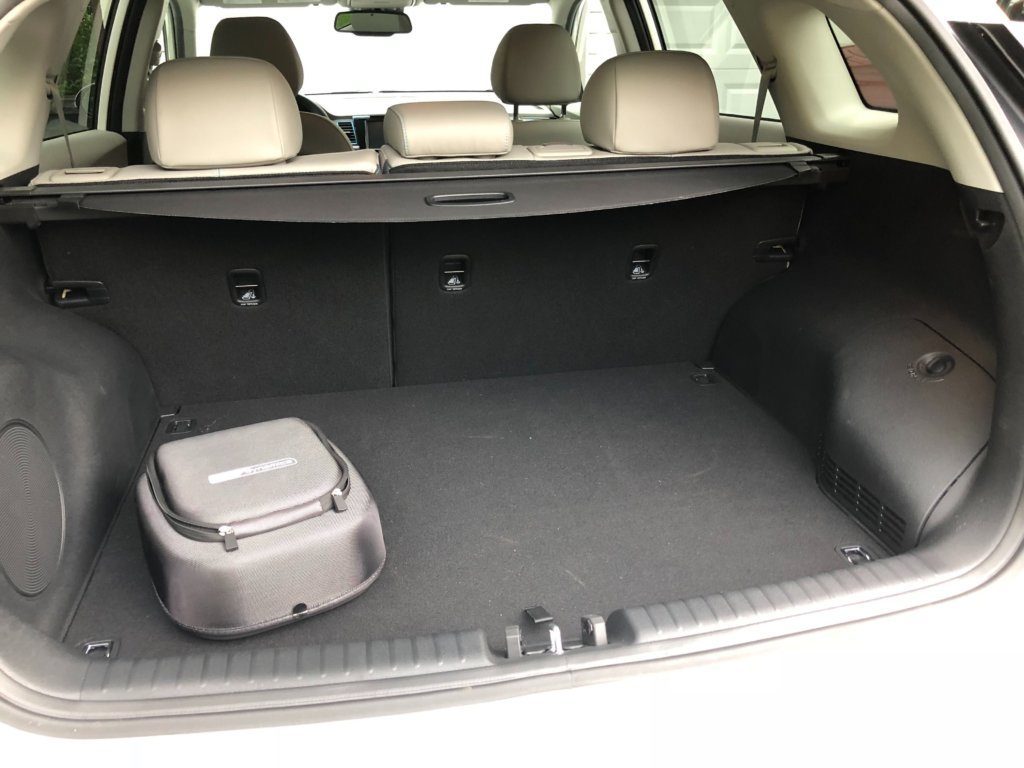 Rear cargo space isn’t as large as other small crossovers of the same size.