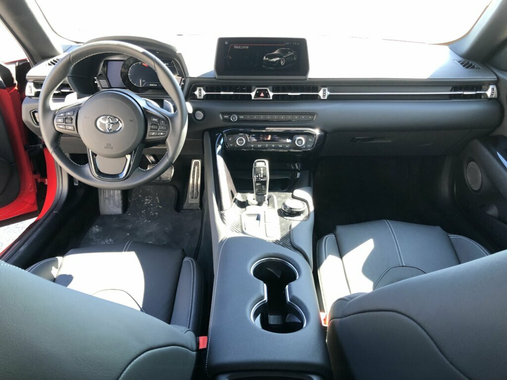 It’s easy to go fast in, with an automatic transmission. With performance as its main mission, interior space is at a premium.