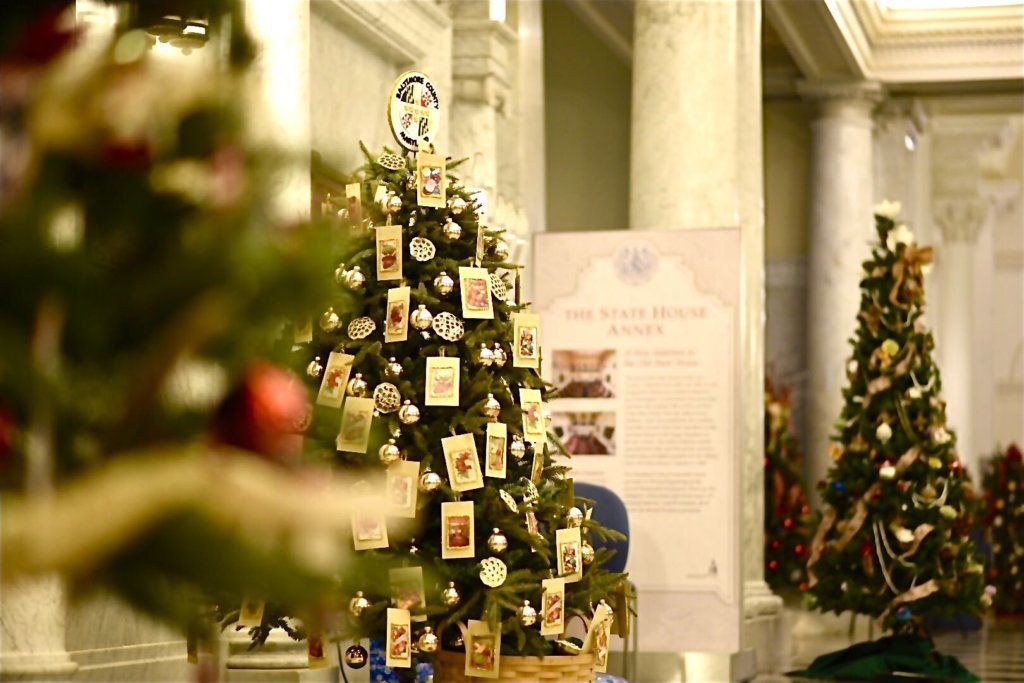 Baltimore County’s tree in the distance at the Maryland State House.