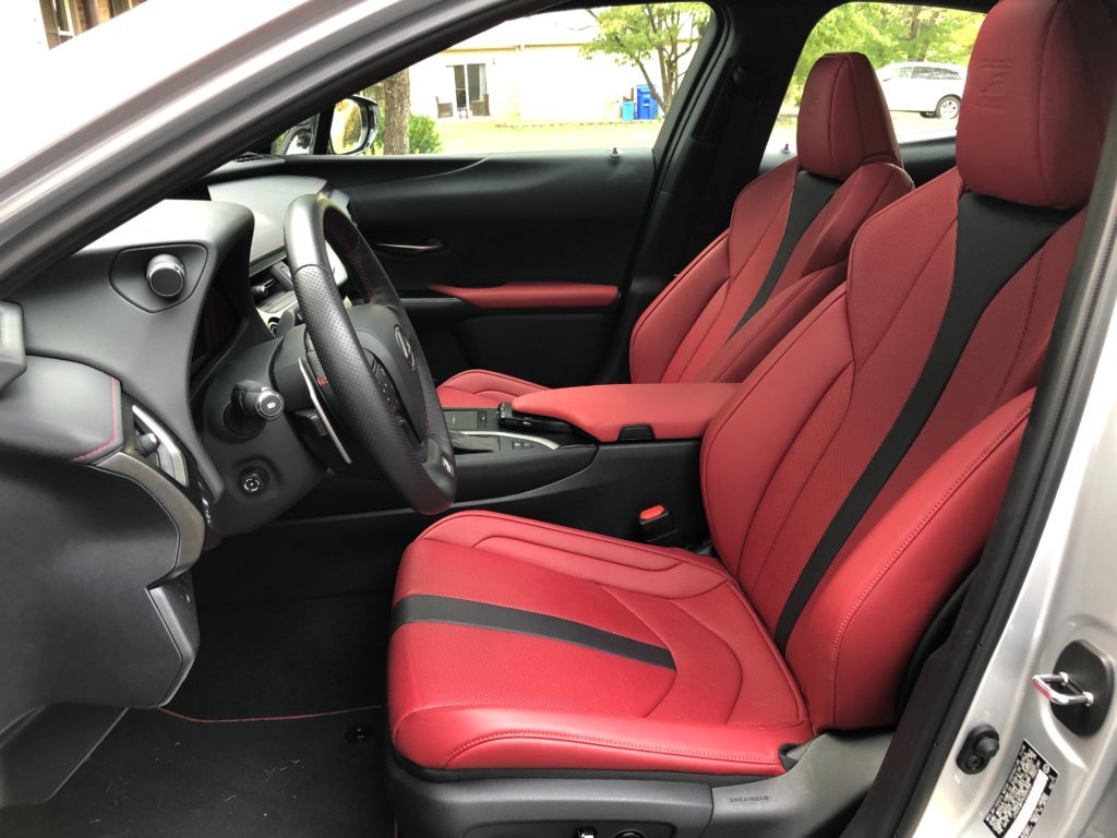 Red leather makes the interior stand out.
