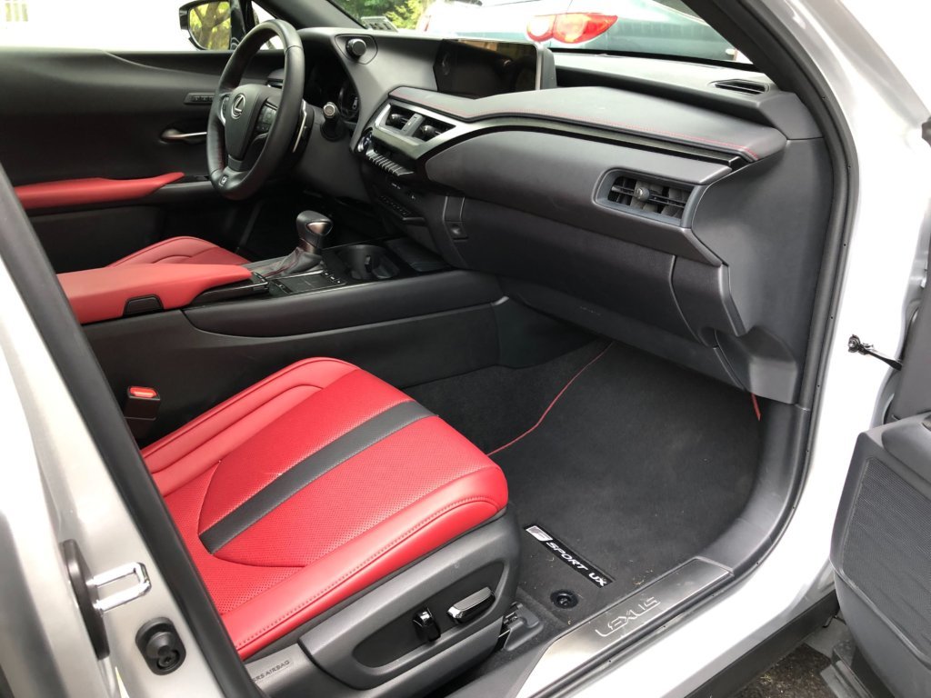 Red leather makes the interior stand out.