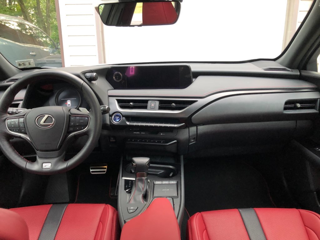 The dash houses a large 10.3 inch center screen, which is larger for this size class.