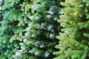 Christmas background. An artificial tree. New year
