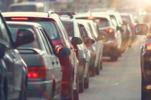Traffic jams in the city, road, rush hour