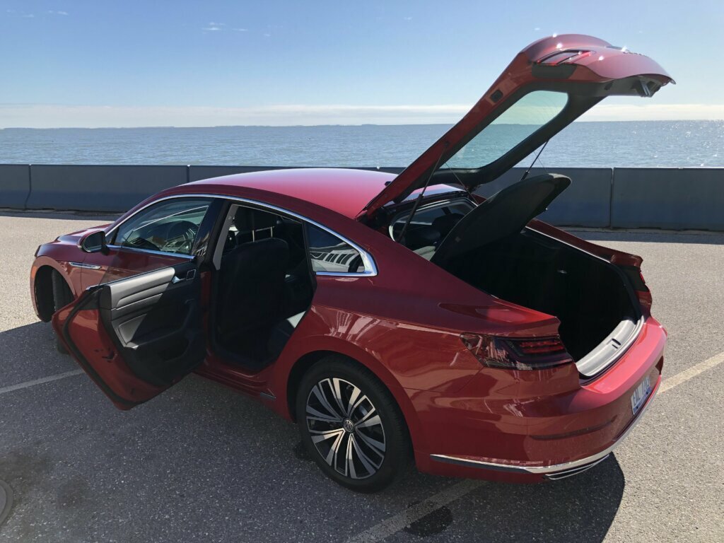 Rear view of the new "premium sedan."