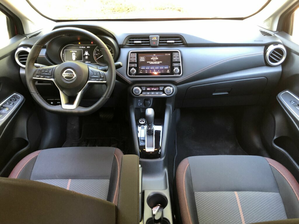 A view of the 2020 Nissan Versa interior.