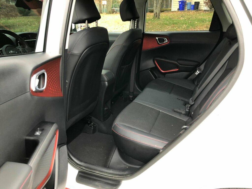 The small crossover is surprisingly spacious with plenty of head room in the back seat for adults.