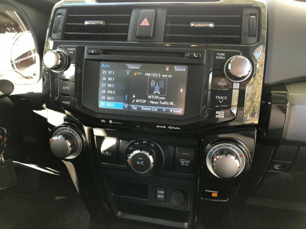 The small screen seen here is changed for 2020 models. The 2020 model has updated tech with a larger screen and both Apple CarPlay and Android Auto.