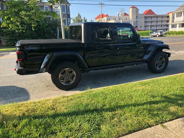The Jeep Gladiator Rubicon has styling from the rugged Jeep Wrangler.